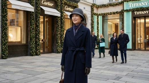 加内门襟珠边精致工艺双面手工腰带长款大衣 商品图6