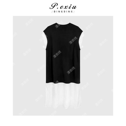 04-3潘依绣丁丁宠粉法式假两件黑白拼接短袖连衣裙Q91920 商品图1