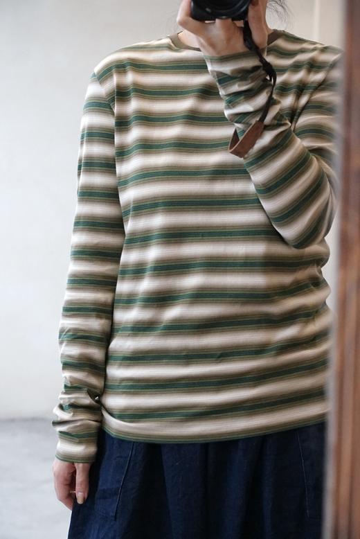 Auralee条纹圆领上衣 商品图0