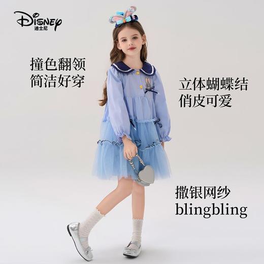 迪士尼童装女童连衣裙疯狂动物城兔子警官中大童纯棉学院儿童裙子 商品图3