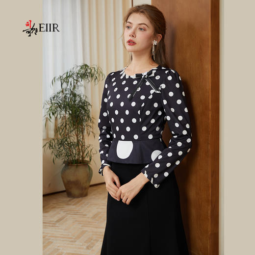 司歌波点假两件收腰鱼尾裙连衣裙A921203X 商品图1