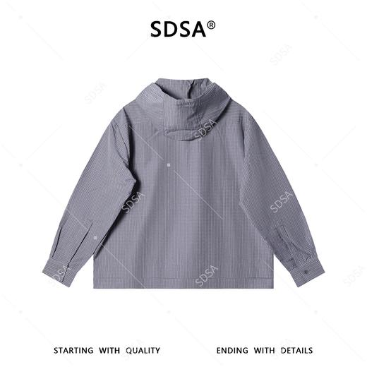 2650SDSA男装2026新款高贵轻奢韩版复古抽绳连帽衬衫百搭宽松休闲衬衣 商品图4