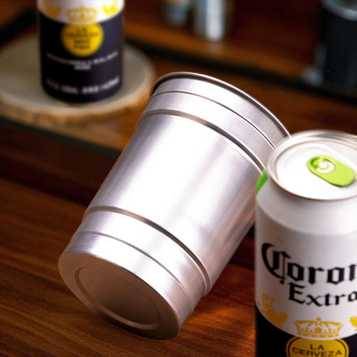 喇叭花350ml大容量高颜值杯子扎啤杯果汁杯铝杯精酿啤酒杯铝制杯 商品图1