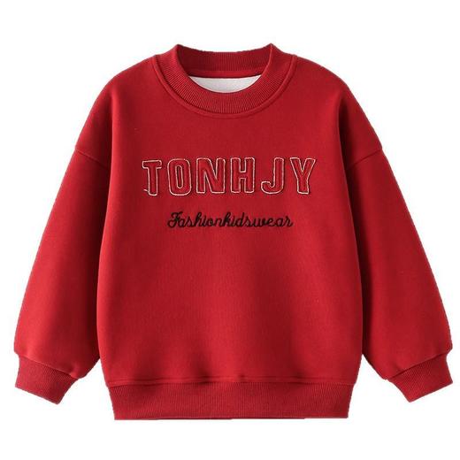 男童加绒卫衣秋冬款2025冬装新款儿童加绒加厚一体绒保暖圆领上衣 商品图4