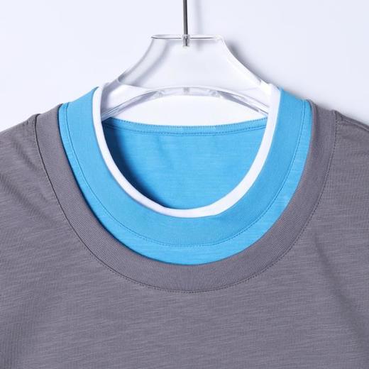 26011SDSA男装2026新款高贵轻奢韩版撞色拼接假两件长袖T恤百搭时尚 商品图2