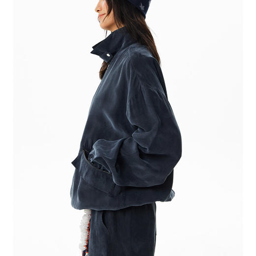 CryingCenter 轻薄铜氨丝雾感做旧惠林顿夹克短宽外套 哭喊中心 商品图2