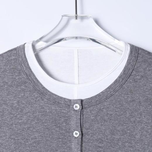 OAS2821SDSA男装2026新款高贵轻奢韩版简约拼接假两件圆领长袖T恤百搭潮 商品图2