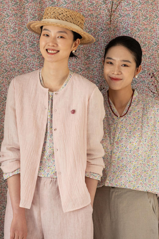 牧衣游原创 进口亚麻手工刺绣外套新款百搭通勤简约文艺开衫 春再 商品图5