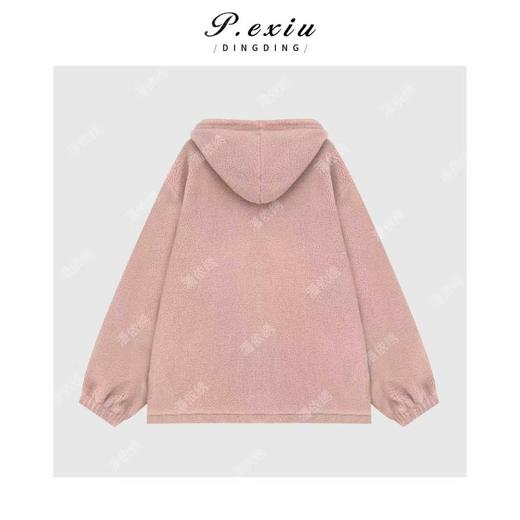 秋冬韩系摇粒绒减龄半开领连帽抽绳长袖卫衣WH00509 商品图2