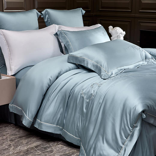 多喜爱 60S兰精天丝四件套 波蕊/悠梦【奥地利进口兰精天丝】【精美刺绣】【礼盒包装】【三方出框&花边】【专利床单】 商品图3