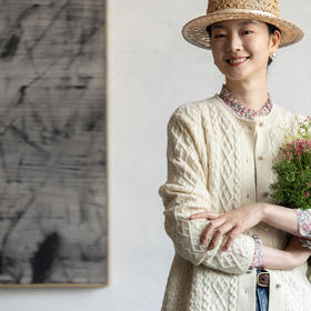 牧衣游原创 纯羊毛毛织短外套蓬松柔软保暖白色百搭毛织开衫 致卜