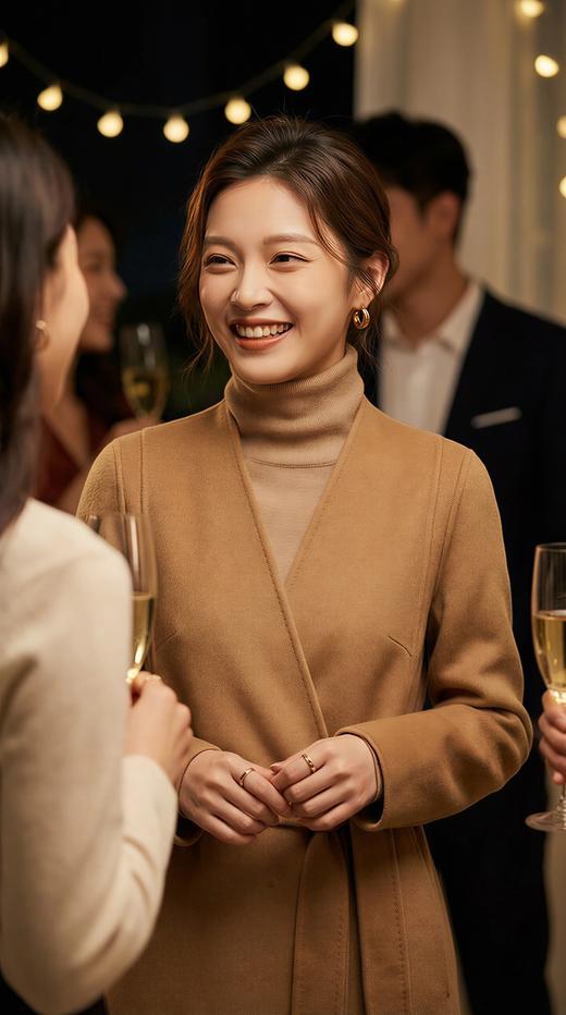 AG同款无领收腰女神款双面手工大衣（附腰带） 商品图3