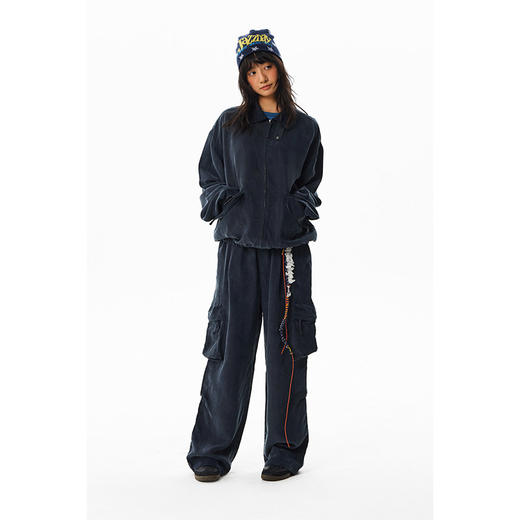 CryingCenter 轻薄铜氨丝雾感做旧惠林顿夹克短宽外套 哭喊中心 商品图1