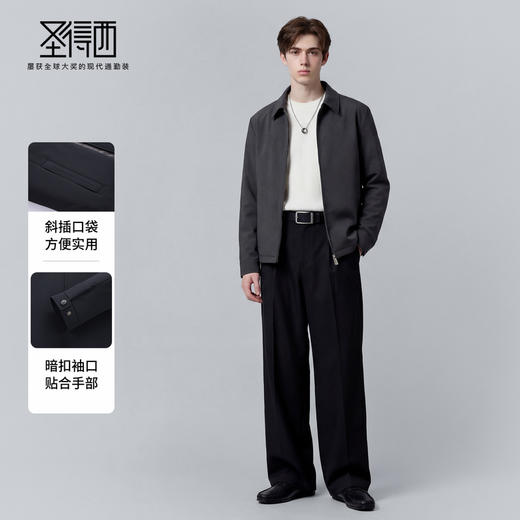 【扛皱平整】圣得西26年新款春季男士外套高端大气上档次商务夹克 商品图3