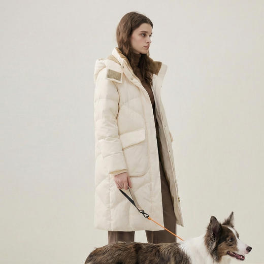 谜底加厚羽绒服女2025秋季新款气质长款连帽鸭绒面包服257MY8803 商品图3