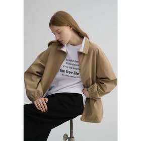 MAISON CECILE 棉羊绒内里白色拼接设计休闲复古休闲廓形夹克外套