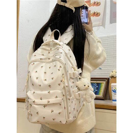 新款新品书包女ins少女学院风小碎花背包韩版原宿印花中学生双肩包女 商品图3