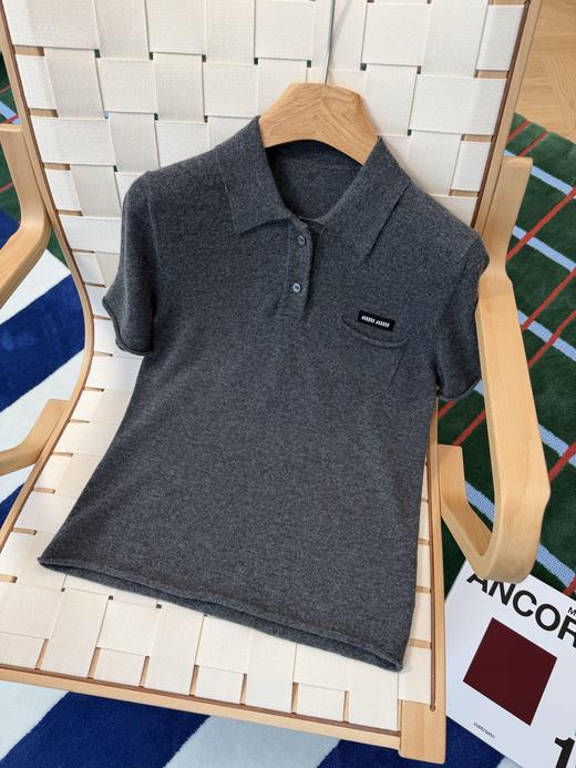 缪缪 灰色针织polo衫(KX*MM) 商品图11