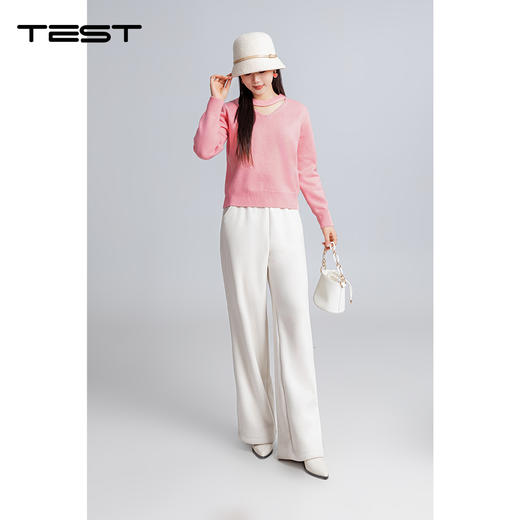 春上新软糯亲肤V领显瘦温柔风内搭毛衣1261011 商品图1