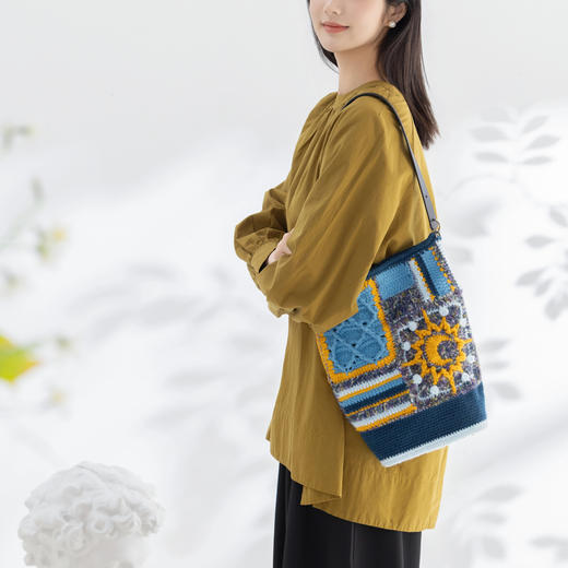 苏苏姐家印象梵光拼花包手工DIY钩针编织手拎单肩包毛线团材料包 商品图2