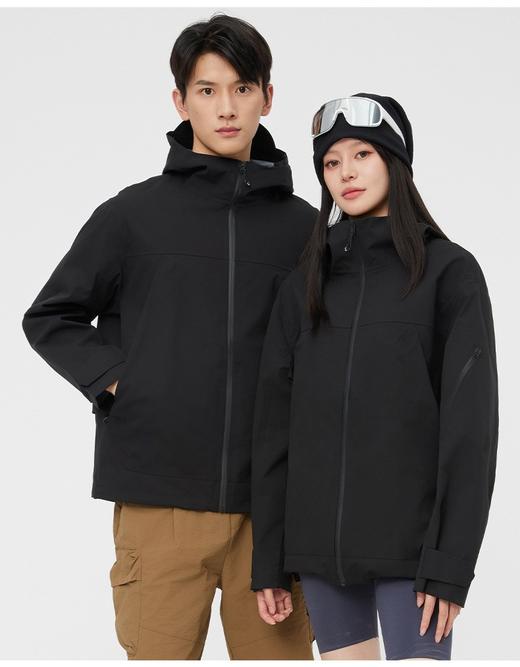 LeWalk  短廓型连帽外套保暖防风户外徒步夹克男女同款情侣款冲锋衣 商品图1