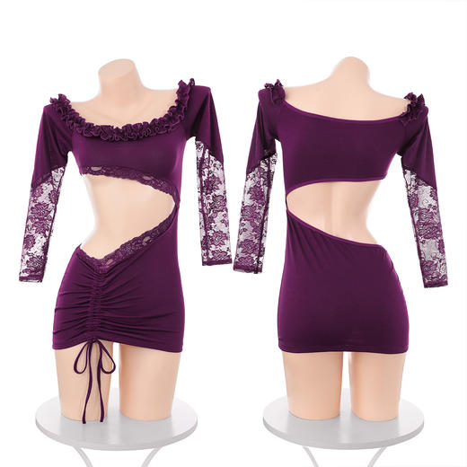 【情趣玩具】制服诱惑专区御姐调情拼接露腰连衣裙性感纯欲包臀裙睡衣！ 商品图9