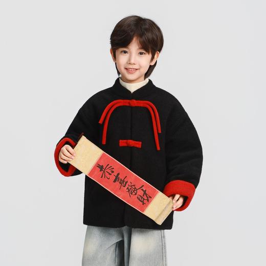 男童拜年服2025新款秋冬儿童冬装唐装中式汉服加厚外套喜庆过年服 商品图3