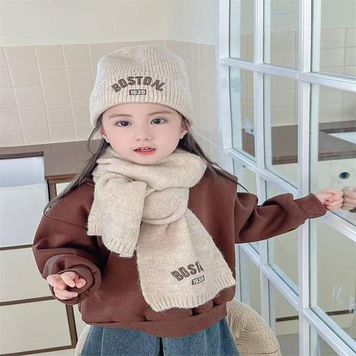 【新年款儿童帽子2件套】冬季秋冬季针织保暖套装男童宝宝女童韩版秋冬围巾毛线帽 商品图7