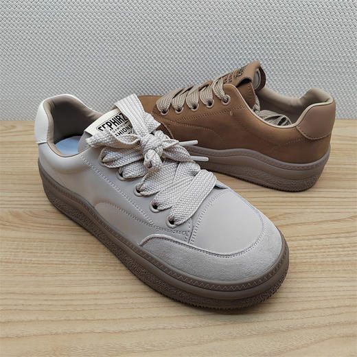 2024豪行秋冬新款24317011真皮运动休闲低跟女鞋单鞋皮鞋 商品图1