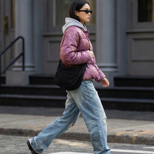 NANSONGSILK/NS浮光锦桑蚕丝90白鹅绒双面穿原创高级感鹅绒服547122南宋 商品图1