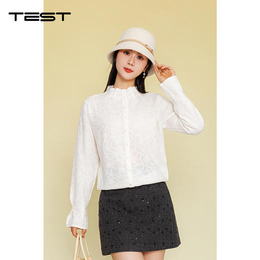 春上新肌理提花宽松显瘦气质通勤毛衣1261006 商品图0