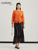 【坑条肌理】阿菁娜春季新款软糯感拉满羊开衫坑条肌理圆领基础款罗纹收口袖亲肤温柔F31C318008 商品缩略图5