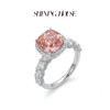 ShiningHouse[培育] 粉钻系列  18k金钻石戒指 粉钻垫形4克拉钻人工真钻人造钻石K金戒指时尚钻石女戒悦己送礼臻选【此商品不支持7天无理由退货退款】预计3日发货 商品缩略图2