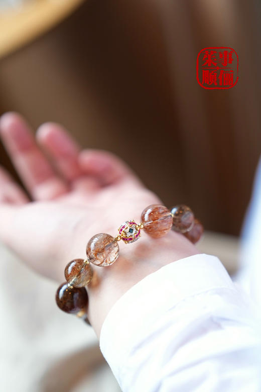 【茱事顺俪】s925银镀金黑金超七水晶手链 商品图5