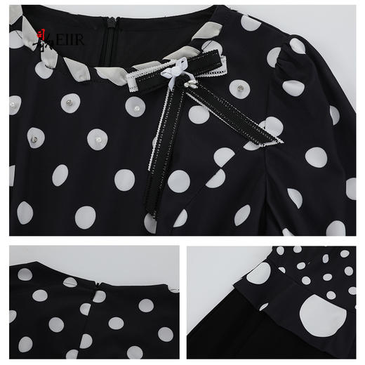 司歌波点假两件收腰鱼尾裙连衣裙A921203X 商品图2