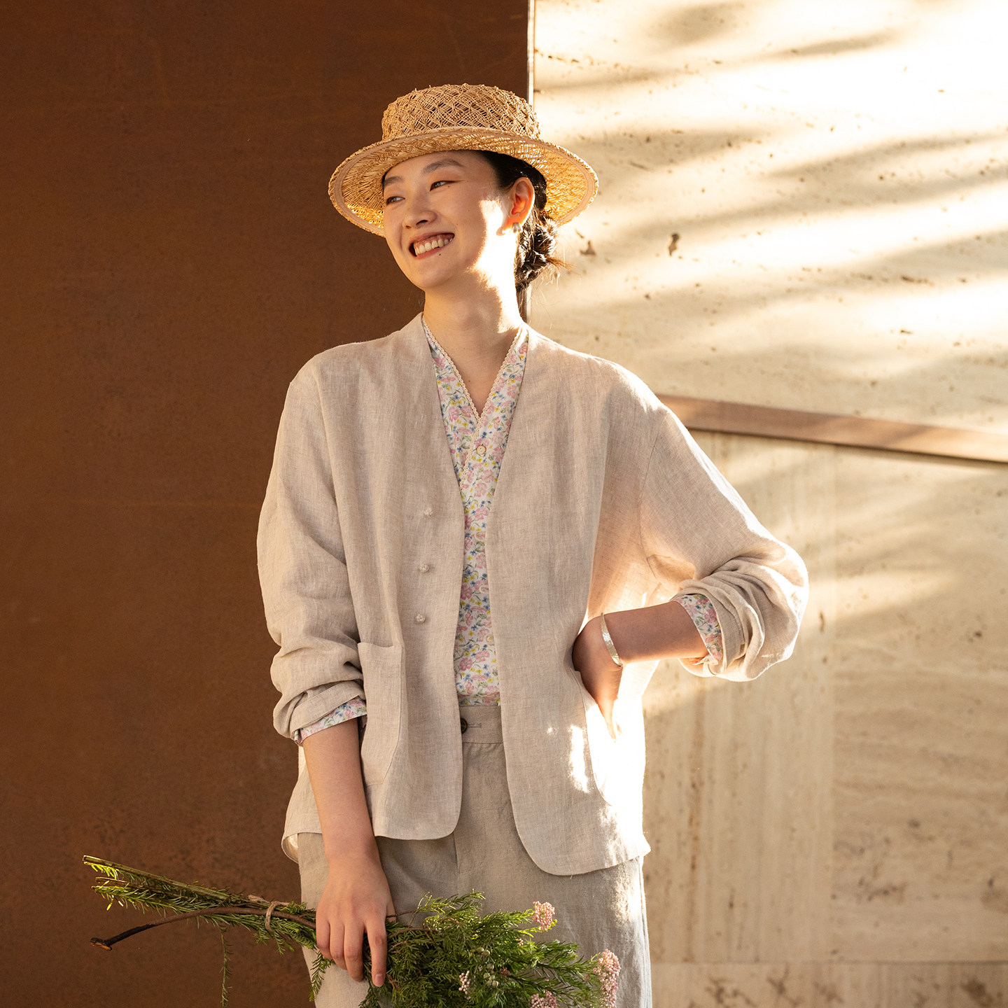 牧衣游原创 麻料净色外套新款轻薄禅意古朴文艺新中式开衫 知薇