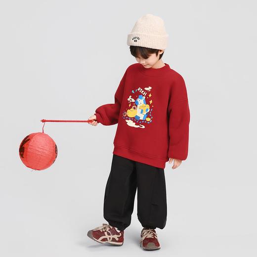 男童加厚卫衣2025冬装新款秋冬款儿童男孩圆领加绒加厚保暖打底衫 商品图2