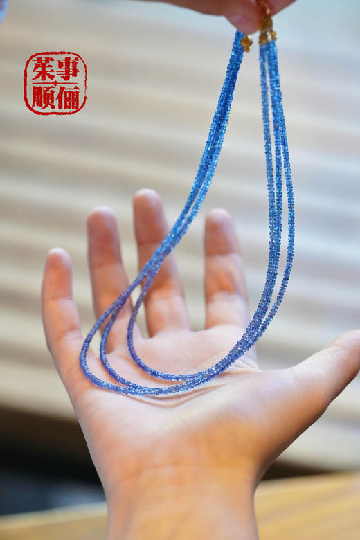 【茱事顺俪】18k黄金素面蓝宝石多层项链 商品图2