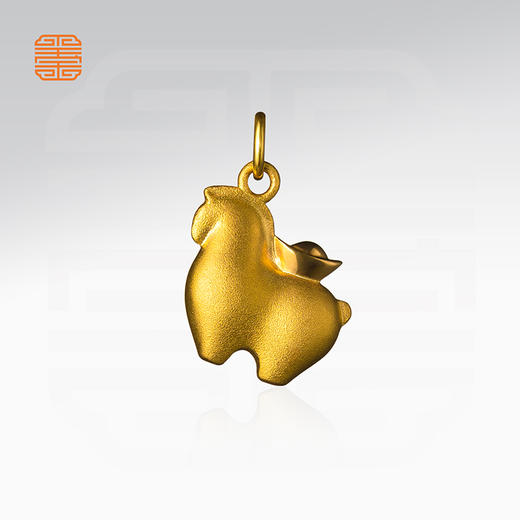 玺匠金铺《马上有钱》足金9999 黄金吊坠项链生日礼物 商品图1