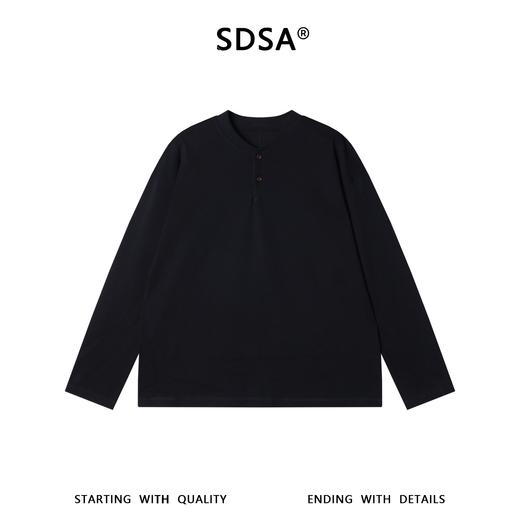 OAS2852SDSA男装2026新款高贵轻奢韩版百搭纯色开领散边长袖T恤时尚简约 商品图5