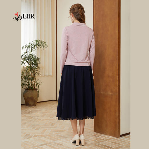 司歌弹力v领扭盘花长袖春秋上衣T921225X 商品图3