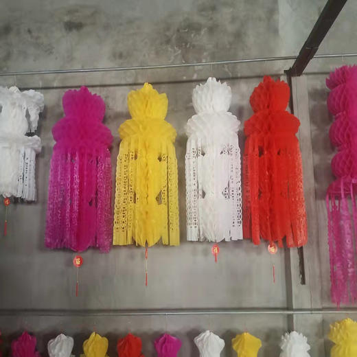 祭祀灯笼红色元宝莲花凤尾灯笼 商品图0