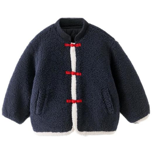 男童拜年服外套2025冬装新款秋冬款儿童男孩加厚保暖夹棉毛毛外套 商品图4