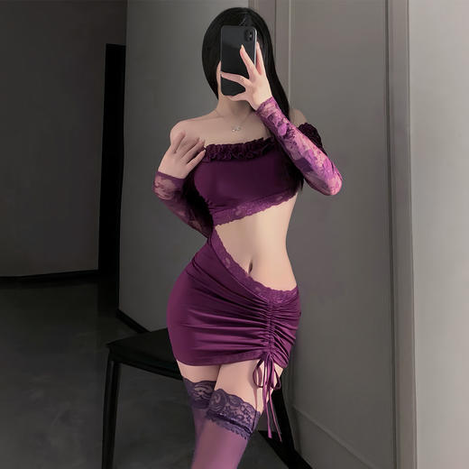 【情趣玩具】制服诱惑专区御姐调情拼接露腰连衣裙性感纯欲包臀裙睡衣！ 商品图1