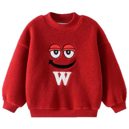 男童加绒卫衣秋冬款2025冬装新款儿童加绒加厚毛毛衣保暖圆领上衣 商品图4