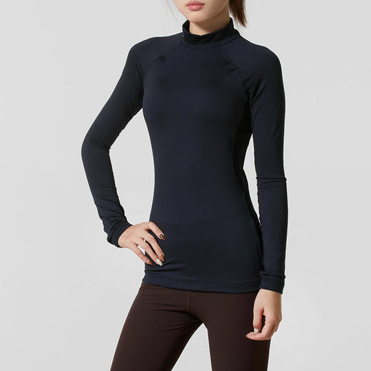 安德玛UA25秋冬款Authentics女子高领训练运动长袖T恤1368702-001 商品图1