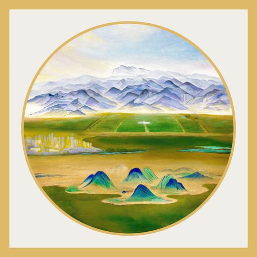 嘉地酒园锦绣河山丝巾真丝材质优雅百搭手工卷边双面印花 商品图1