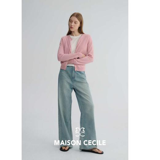 MAISON CECILE 四色|全羊毛早春莫兰迪修身显瘦软糯针织彩色开衫 商品图4