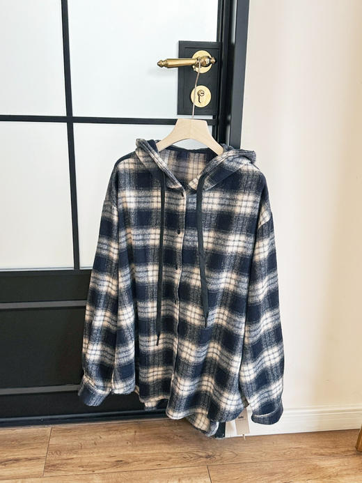 韩国rauc*复古连帽格子衬衫 商品图9