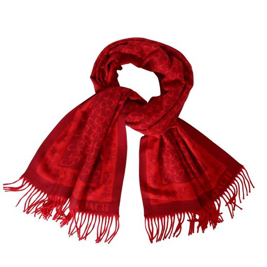 正红老花围巾，甄选柔软亲肤的羊毛混纺面料 商品图4